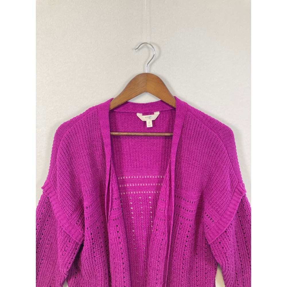 Terra Sky Women's Open Front Knit Cardigan Magenta 0X‎ 14W - Picture 4 of 9